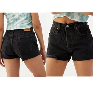 Levi’s high-waisted 501 denim shorts size 32 black